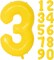 40 Inch Yellow Graffiti Number 3 Balloon – Jumbo Helium Foil Mylar Balloon for Birthday, Anniversary, Wedding, or Party Decorations (Macaron Yellow)